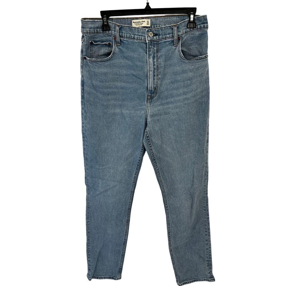 ABERCROMBIE & FTICH The 90's Slim Straight Ultra High Rise Denim Jean // 12